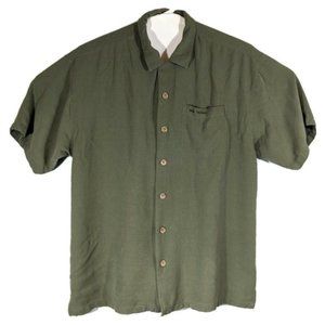 Big Dogs Hawaiian Shirt Mens L Green